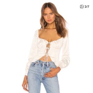 Satin White Women's Top